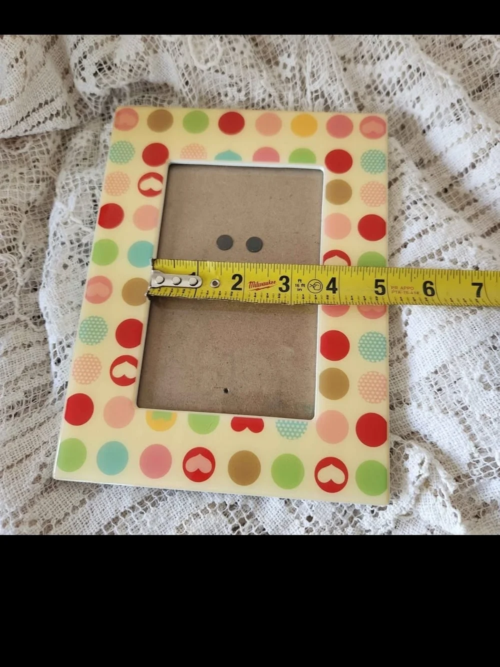 Colorful Polka Dot Heart Picture Frame